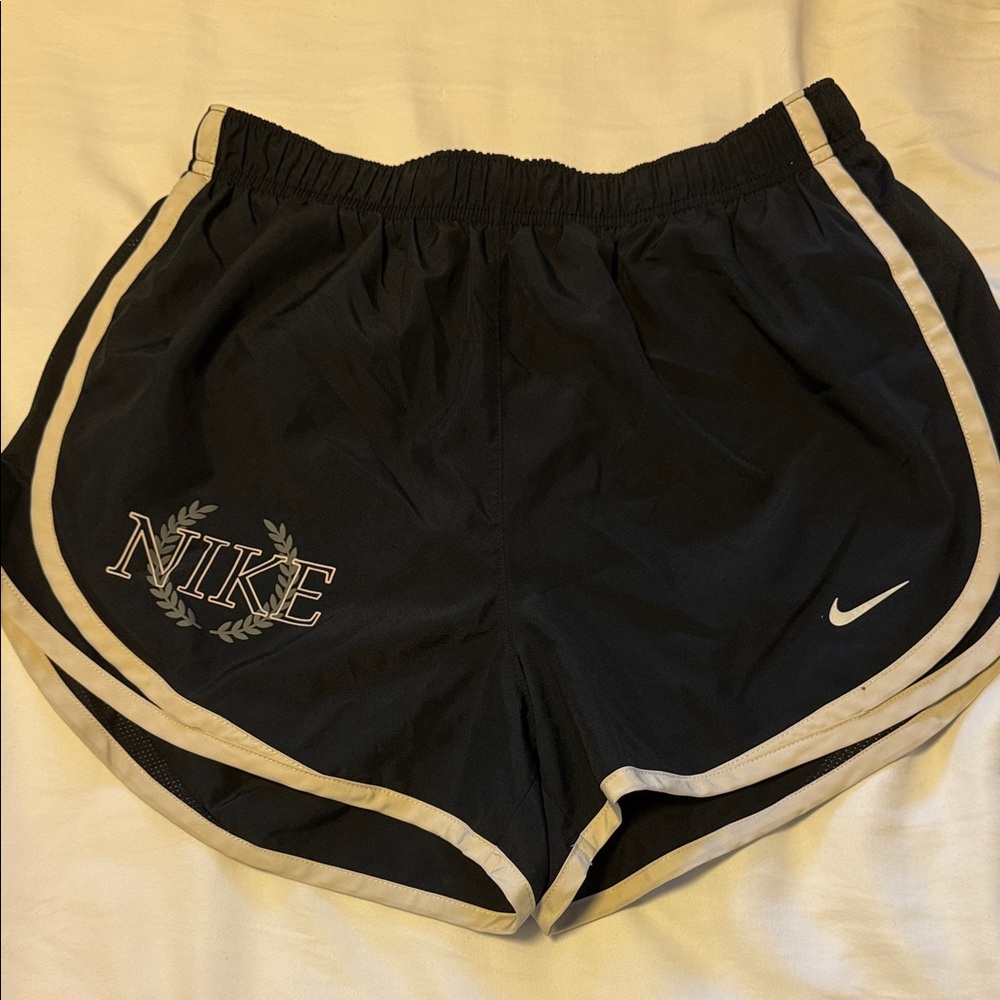 Nike Women's Black and White Athletic Shorts